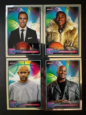 4 x Lot 2021 Topps Finest Shaquille O' Neal Steve Nash Grant Hill Isiah Thomas - Image 1 of 2