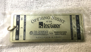 1995 PORTLAND TRAILBLAZERS Keychain Ticket Opening Night Rose Garden New Sealed