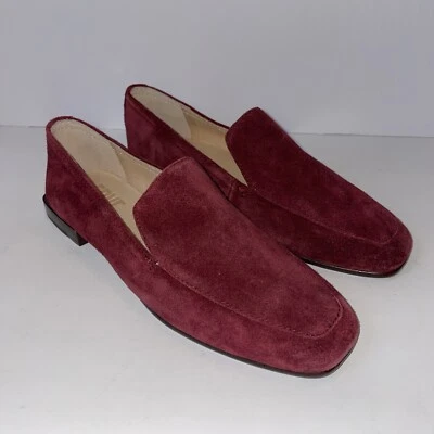 Mocasines sin cordones de gamuza Frye Claire Venetian Swan rojo vino para mujer 6 muestras Foto 1 de 4
