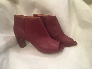 Maison Margiela All Leather Open Toe Ankle Boots in Burgandy SZ 40.5 Brand New - Picture 1 of 4