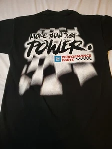 Vtg T-shirt GM Performance Parts MORE THAN JUST POWER Mens M USA Black 19x26.5 - Picture 1 of 10