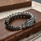 Real Solid 925 Sterling Silver Dragon Animal Link Chain Bracelet Jewelry for Men