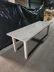 solid wood dining table, mahogany or Liming white finish seats 10, easy assembly - Picture 1 of 2