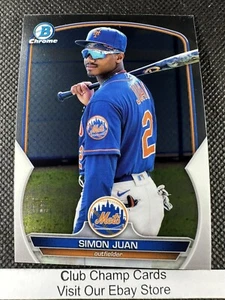 2023 #BCP-38 Simon Juan Bowman Chrome Baseball New York Mets - Imagen 1 de 2
