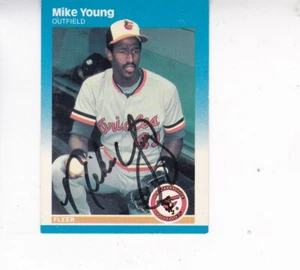 1987 Fleer #483 Mike Young Baltimore Orioles Signed Autograph - Picture 1 of 1