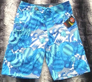 Volcom 2-way Stretch Board Shorts Swim Boy's Big Youth 28 (16) Volcom Logo Print - Picture 1 of 8