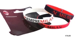 BRACCIALETTI AC MILAN in SILICONE MODA MADE IN ITALY GOMMA OneSize Unisex 3pezzi - Foto 1 di 1
