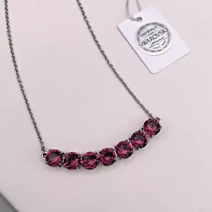 Swarovski Crystal Necklace Purple Stones 20" - Picture 1 of 11