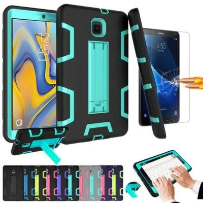 Armor Shockproof Kickstand Tablet Case For LG Samsung IPad with Tempered Glass - Image 1 of 4