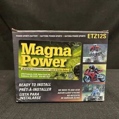 NEW Magna Power ETZ12S AGM Battery Maintenance-Free, Middle Terminals - Image 1 of 4