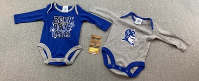 Duke Blue Devils Baby 0-3 Months Blue Gray Knights Apparel 2 Bodysuits Snap NCAA - Image 1 of 4