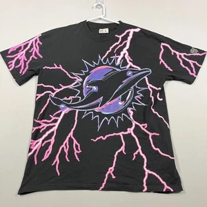Miami Dolphins Super Bowl Lightning NFL Casual Tee T Shirt Mens Large L - Picture 1 of 14