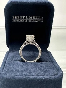 Verragio Venetian Engagement Ring 1c/H/SI1/Excellent Total Weight 1.44 Platinum - Picture 1 of 8