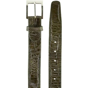 Belvedere Men's Olive Caiman Crocodile Belt - Picture 1 of 2