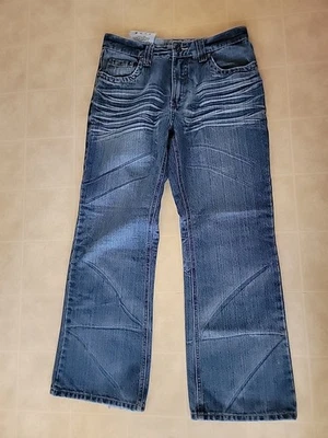 Pantalones de mezclilla Franky Max Bootcut de colección para hombre talla 34x30 azul desgastado bolsillos bigotes Foto 1 de 4