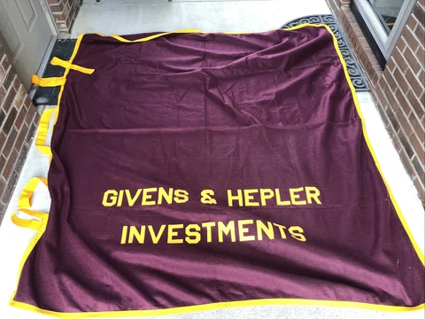 Givens & Hepler Investments Racetrack Blanket Horse Racing Curvon Brand Cover