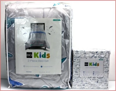 5 Pieces - Carson Shark Comforter + Sham + Sheet Set - Whales Ocean Water -TWIN - Image 1 of 4