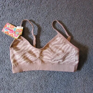 NWT Femina Girls Medium 8/11 Nylon Pink Zebra Print Training Sports Bra - Picture 1 of 2