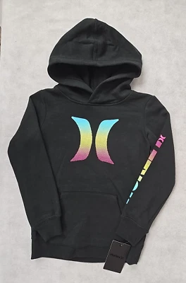 NUEVO CON ETIQUETAS Hurley Niños Sudadera con Capucha Talla Pequeña 4 Pullover Camisa con Capucha Sudadera Negro Logo  Foto 1 de 4