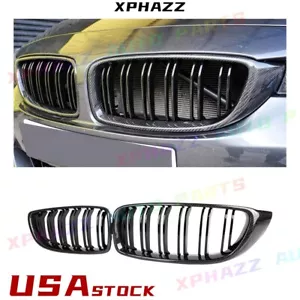 Real Carbon Fiber Grill Fits For BMW 12-18 4-Series F32 F33 F36 M3 F80 M4 F82 CF - Picture 1 of 7
