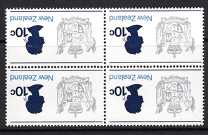 New Zealand 1970 Pictorials - 10c Coat of Arms Wmk. Side. Inv. Block MNH - Picture 1 of 1