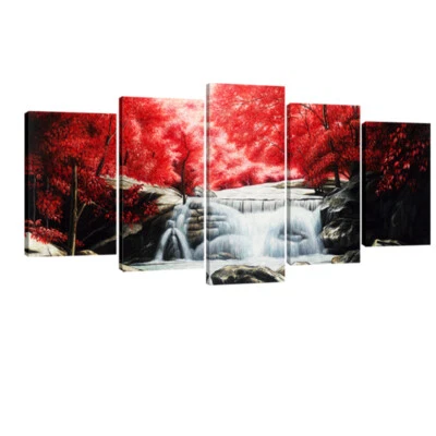 Canvas Wall Art Print Painting Pic Photo Home Decor Landscape Waterfall Framed - Image 1 of 4