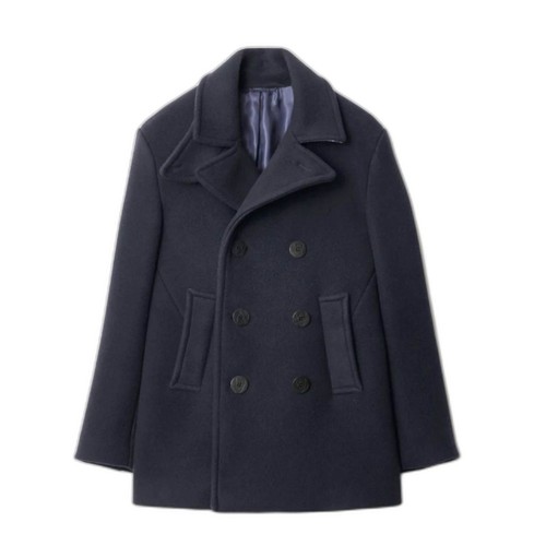 Pavone doppiopetto Burberry uomo Claythorpe lana navy Novacheck 58