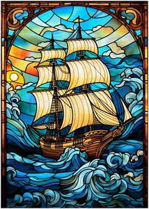 Rompecabezas Vidrieras Antiguo Velero 300/500/1000 Piezas - Imagen 1 de 3