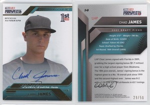 2009 TRISTAR Prospects Plus Gold Auto /50 Chad James #14 Auto