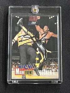 BOOKER T 1995 CARDZ WCW MAIN EVENT ROOKIE SIGNED AUTOGRAPHED CARD JSA CERTIFIED - Picture 1 of 2