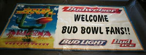 RARE SUPER BOWL XXX BANNER FROM THE BUD BOWL BUDWEISER BEER MAN CAVE COWBOYS - Picture 1 of 1