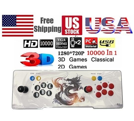 Pandora's Box 3D & 2D Arcade Video Games Console Retro Box with Stick and  Button Connect VGA and HDMI 1920X1080 Full HD (2680 Games) 4 Players Online  Game Add More Search Games 