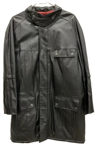Vintage 1970s Clipper Mist Leather Jacket Coat Size 46 Reg Black Motorcycle CC01 - Picture 1 of 18