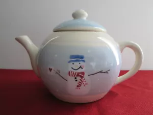 CRATE and BARREL WINTER SNOW PEOPLE TEAPOT 48 oz *NEW* - Picture 1 of 12