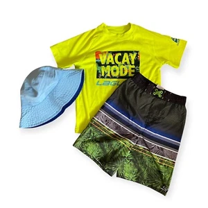 Laguna swimsuit Boys 3Pc Swim Set 5/6 T Hat T shirt Shorts Beach Vacation - Picture 1 of 9