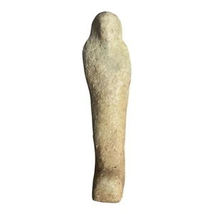 Ancient Egyptian Hand-Carved Faience Glazed Stone Ushabti Figure - Picture 1 of 7