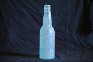 vintage antique greenish glass beer or soda bottle - Picture 1 of 3