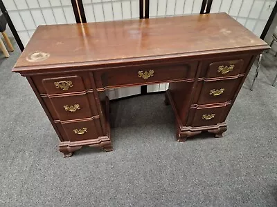 Solid Chippendale MAHOGANY KNEEHOLE Desk By HUNGERFORD FURNITURE CO CS BB4 • 19.99£