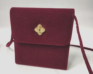 Cartera de vestir vintage de terciopelo borgoña para niños - Imagen 1 de 4