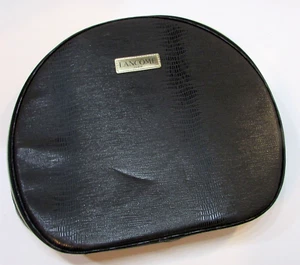 Lancome Paris Women's Black Patent Vegan Leather Travel Make Up Accessory Case - Picture 1 of 5