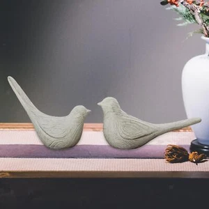 2x Birds Statues Garden Sculptures Living Room Indoor Office Resin Figurines - Picture 1 of 9