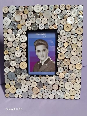 Decorative Frame 12x10 With Assortment of  Vintage and Antique Buttons  - Image 1 of 4