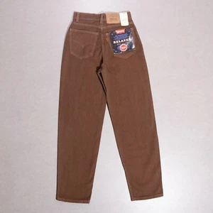 NWT 1997 Levi's Orange Tab 550 Relaxed Fit Girl's Slim Brown Jeans Size 14 NOS - Picture 1 of 11