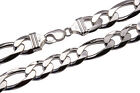 .925 Sterling Silver Figaro Link Chain 14.8mm Men's Women Necklace 16"-36"