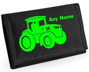 Tractor Design Personalised Boys Kids Ripper Wallet With Coin Holder, Xmas - Picture 1 of 11