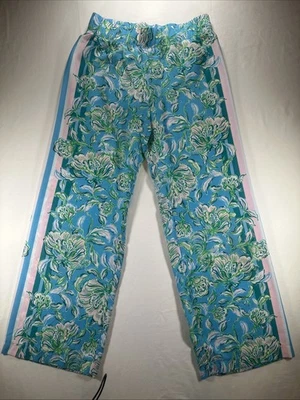 LILLY PULITZER PLAYA MEDIANA FLORAL BOHO LARGAS PIERNAS ANCHAS ROSA/VERDE/AZUL Foto 1 de 4
