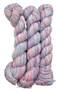 3-80% Silk 20% Bamboo Fiber Yarn 100 G Per Hank Pastel Blue Pink Purple - Picture 1 of 1