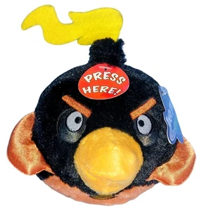 Commonwealth Angry Birds 2012 Peluche Fuego Espacio Bomba Negra Pájaro 8” Sin Sonido - NUEVO - Imagen 1 de 6