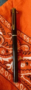 WATERMAN PARIS MADE in FRANCE FÜLLFEDERHALTER 18K 750 GOLDFEDER - Schwarz & Goldrand - Bild 1 von 11