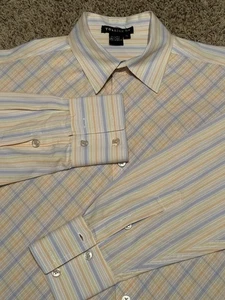 Vintage Tulliano Shirt Men’s Medium Button Up Long Sleeve 100% Cotton Preppy - Picture 1 of 13